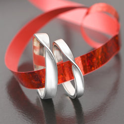 Twisted Romance Matching Promise Rings Set Couple Ring