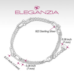 U Link Bracelet Mix Double Chain Bracelet Silver Bracelet