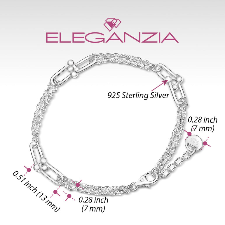 U Link Bracelet Mix Double Chain Bracelet Silver Bracelet