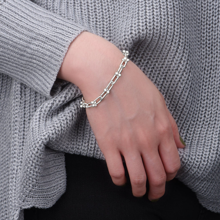U Link Chain Bracelet Sterling Silver Horseshoe Bracelet Bracelet