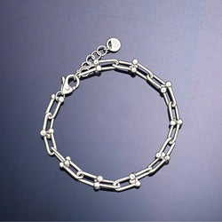 Chunky U Link Chain Bracelet Sterling Silver Horseshoe Bracelet Bracelet