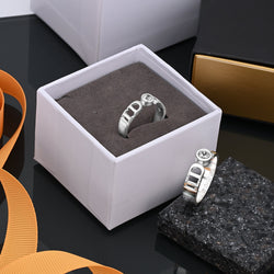 CZ I Do Silver Commitment Rings for Couples Set Couple Ring