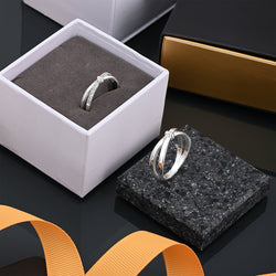CZ Enchanted Bow Silver Couple Promise Rings Set Couple Ring