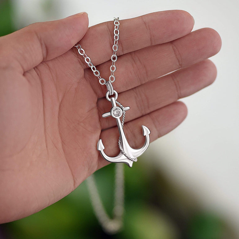 Anchor Sterling Silver Necklace For Men Pendant Necklace