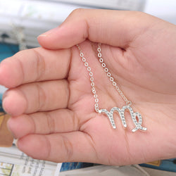 Virgo Zodiac Necklace Silver Constellation Horoscope Pendant Necklace