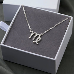Virgo Zodiac Necklace Silver Constellation Horoscope Pendant Necklace