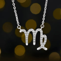 Virgo Zodiac Necklace Silver Constellation Horoscope Pendant Necklace