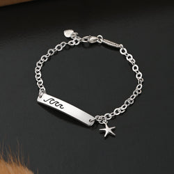 Summer Wave Sterling Silver Bracelet with Starfish Bracelet