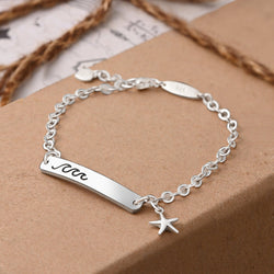Summer Wave Sterling Silver Bracelet with Starfish Bracelet