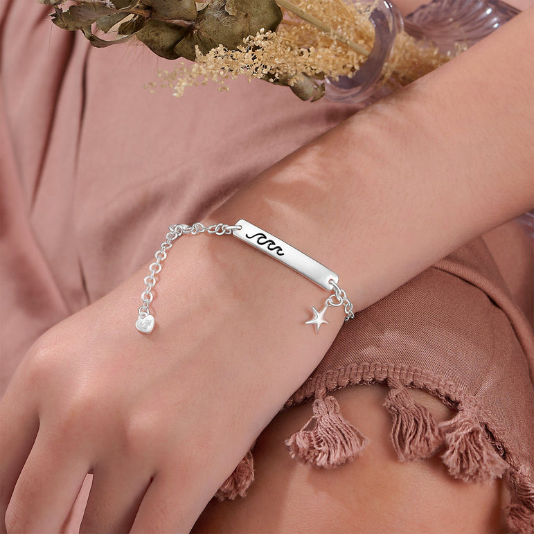 Summer Fish Sterling Silver Bracelet with Shell Bracelet