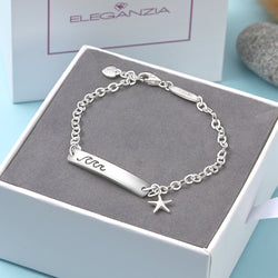 Summer Wave Sterling Silver Bracelet with Starfish Bracelet