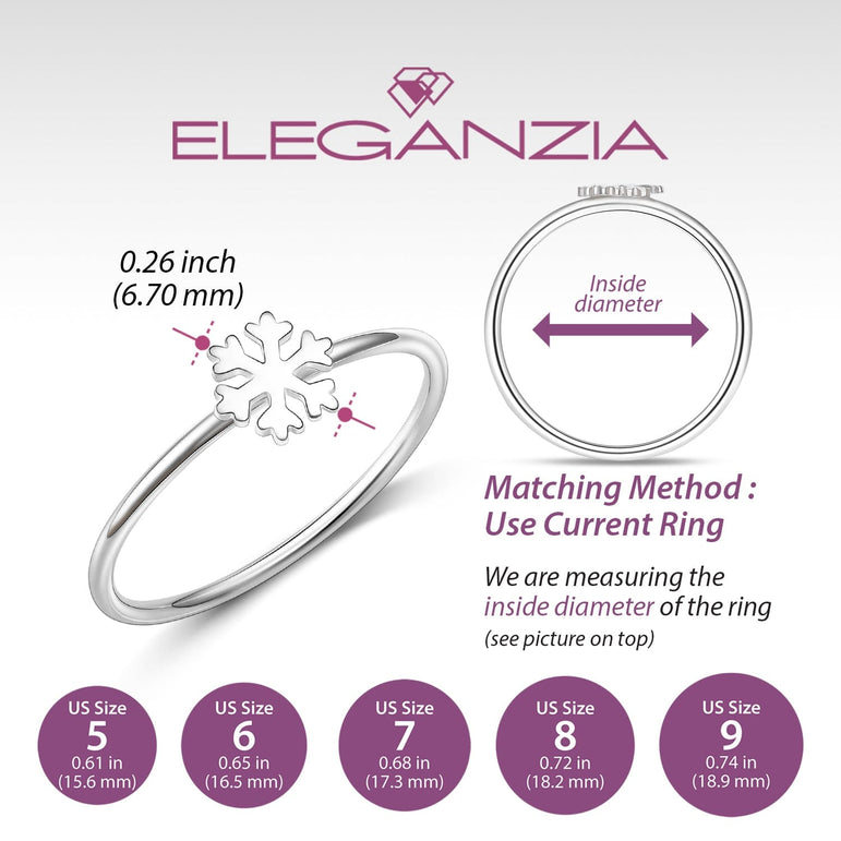Tiny Winter Snowflake Ring Sterling Silver Stacking Ring