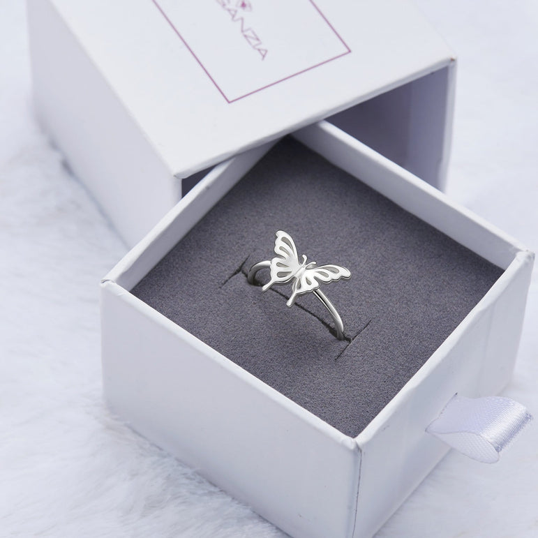 Butterfly Sterling Silver Ring for Her Ring