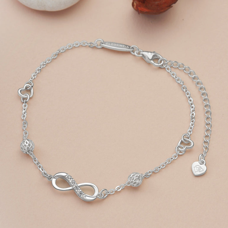 Infinity Ankle Bracelet Sterling Silver Anklet