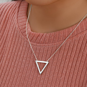 Geometric Triangle Sterling Silver Necklace Pendant Pendant Necklace
