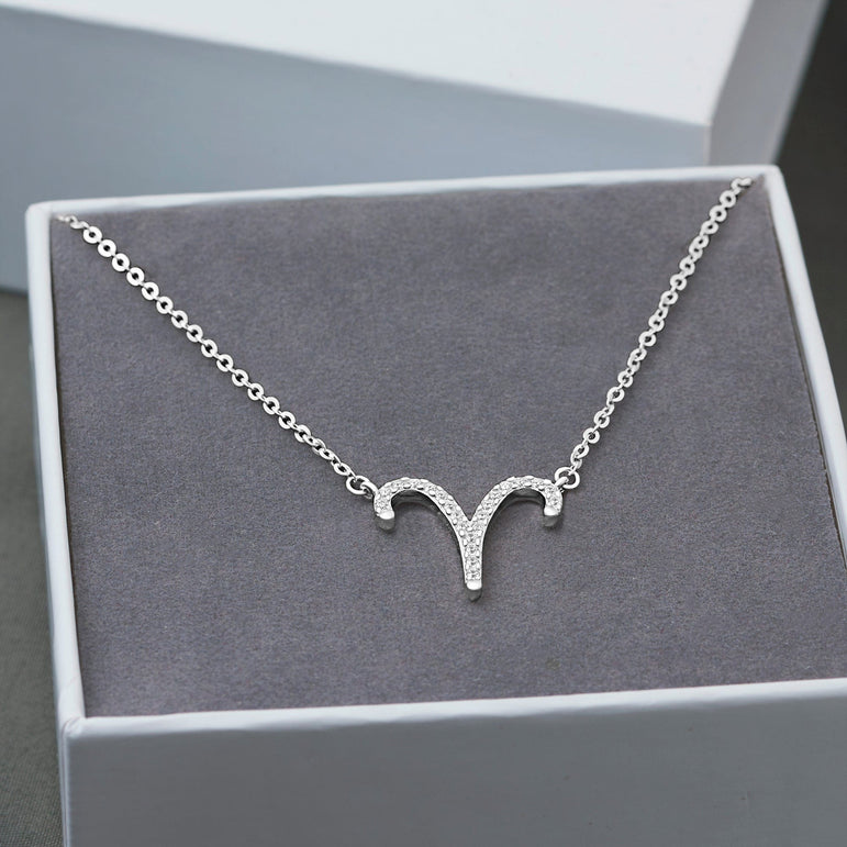 Aries Zodiac Necklace Silver Astrology Constellation Necklace Horoscope Jewels Pendant Necklace