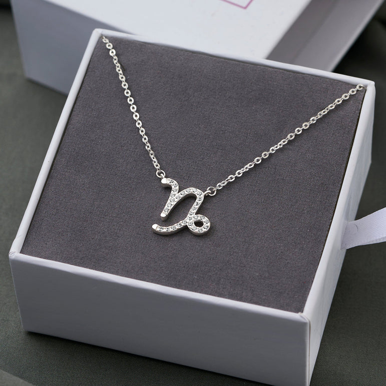 Capricorn Zodiac Necklace Silver Astrology Constellation Necklace Horoscope Jewels Pendant Necklace