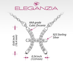 Pisces Zodiac Necklace Silver Constellation Horoscope Pendant Necklace