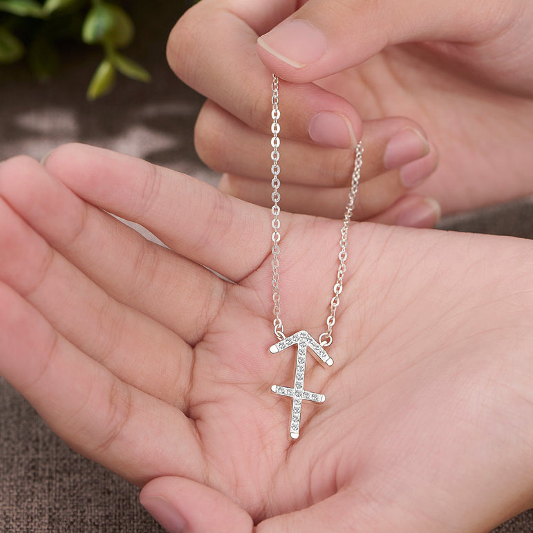 Sagittarius Zodiac Necklace Silver Constellation Horoscope Pendant Necklace