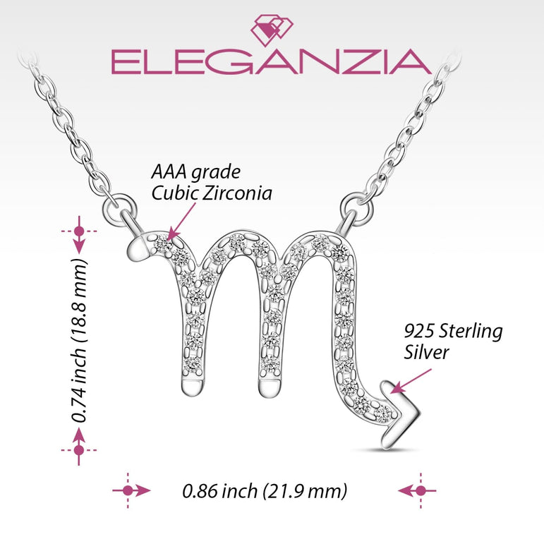 Scorpio Zodiac Necklace Silver Constellation Horoscope Pendant Necklace