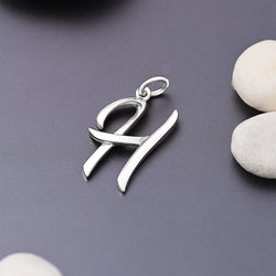 Cursive Initial Pendant Sterling Silver, 26 Alphabets Pendant