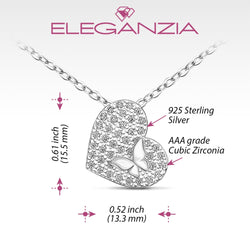 Dainty Butterfly Heart Necklace Sterling Silver Necklaces