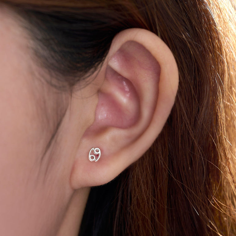 Cancer Stud Earrings Sterling Silver - Zodiac Constellation Earrings Stud Earrings