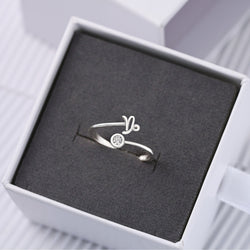 Capricorn Ring Sterling Silver Adjustable Zodiac Sign Ring Ring
