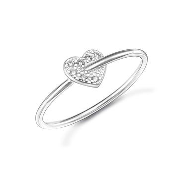 Cupid Arrow Heart Ring Stackable Stacking Ring