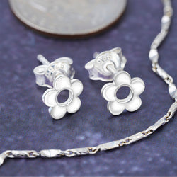 Petite Flower Stud Earrings Sterling Silver Stud Earrings
