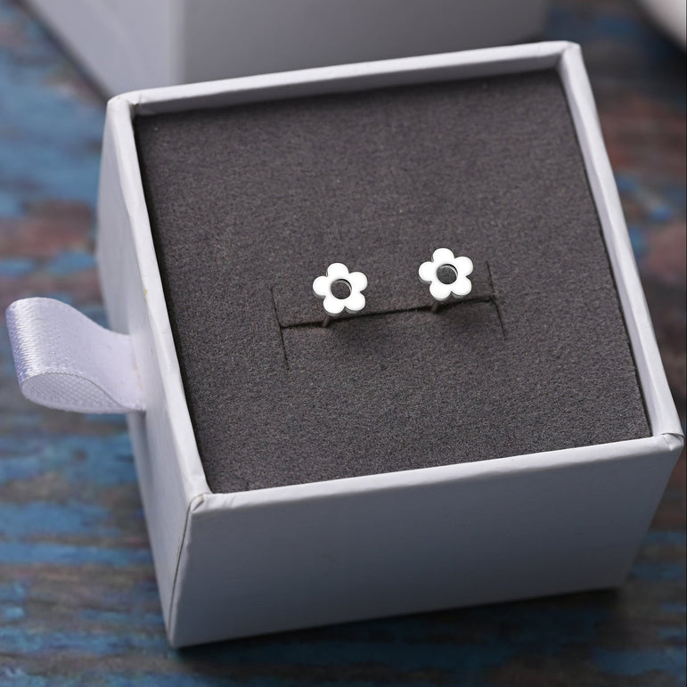 Petite Flower Stud Earrings Sterling Silver Stud Earrings