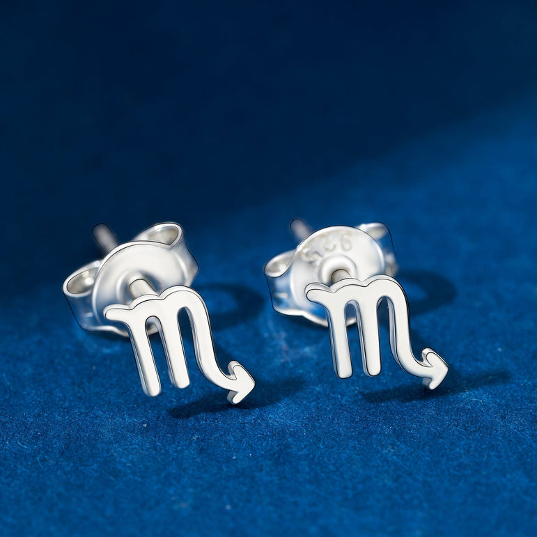 Scorpio Stud Earrings Sterling Silver - Zodiac Constellation Earrings Stud Earrings