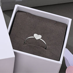 Fingerprint Love Heart Ring Sterling Silver Ring