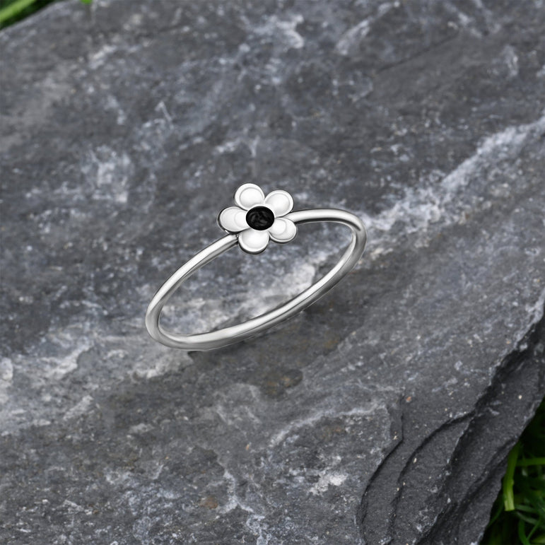 Dainty Flower Stackable Ring Sterling Silver Stacking Ring