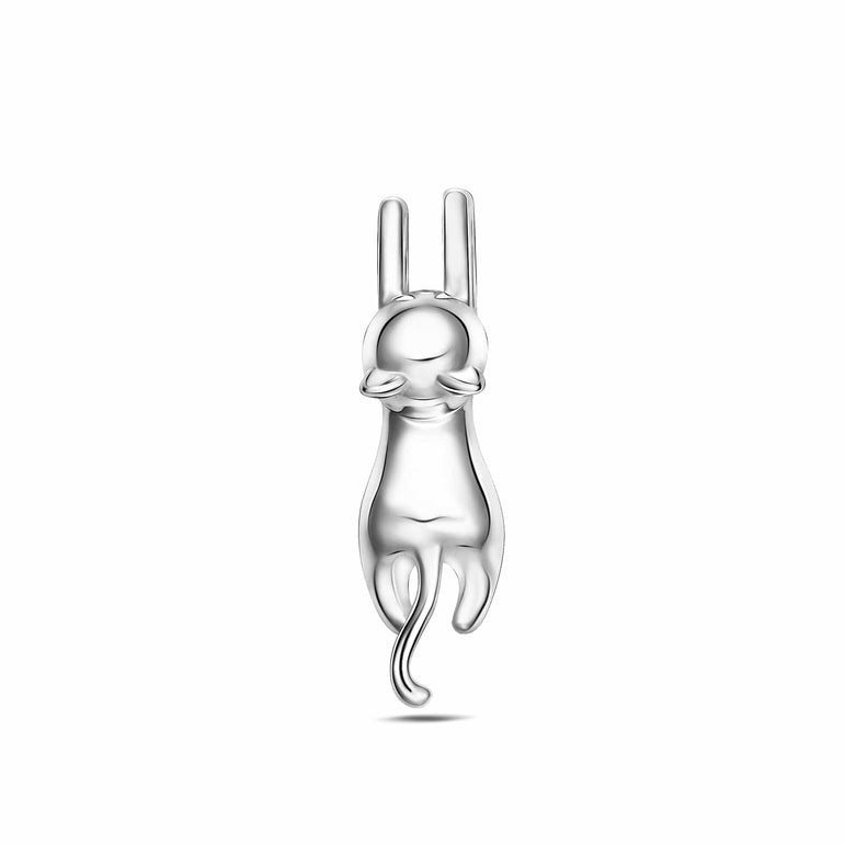 Hanging Cat Pendant Sterling Silver Pendant