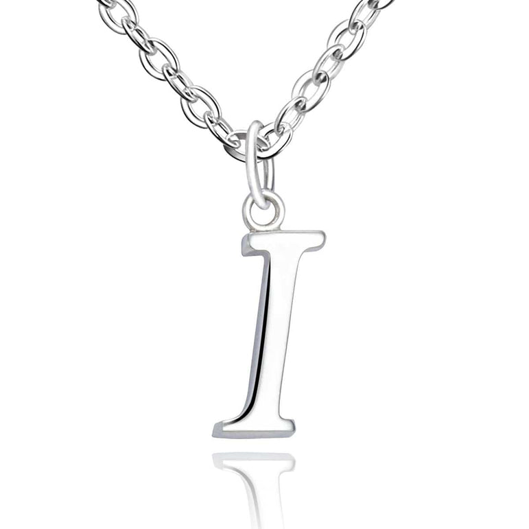 Simple Initial Necklaces Sterling Silver, 16"-18" Pendant Necklace I / High Polished