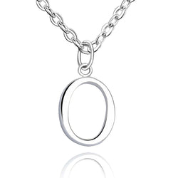 Simple Initial Necklaces Sterling Silver, 16"-18" Pendant Necklace O / High Polished