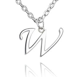 Simple Initial Necklaces Sterling Silver, 16"-18" Pendant Necklace W / High Polished