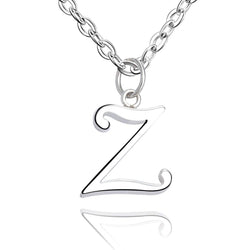 Simple Initial Necklaces Sterling Silver, 16"-18" Pendant Necklace Z / High Polished