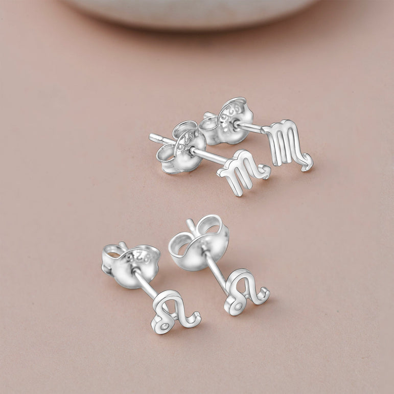 Zodiac Sign Constellation Earrings Stud Sterling Silver Stud Earrings