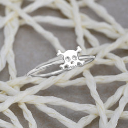 Sterling Silver Pirate Skull Ring Ring