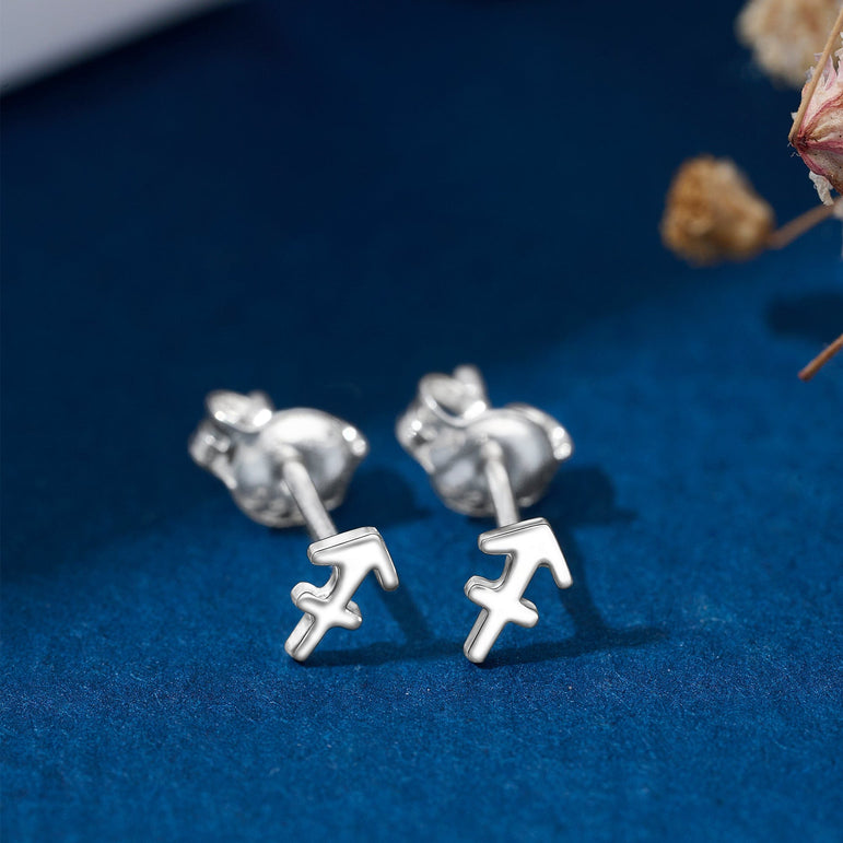 Sagittarius Stud Earrings Sterling Silver - Zodiac Constellation Earrings Stud Earrings