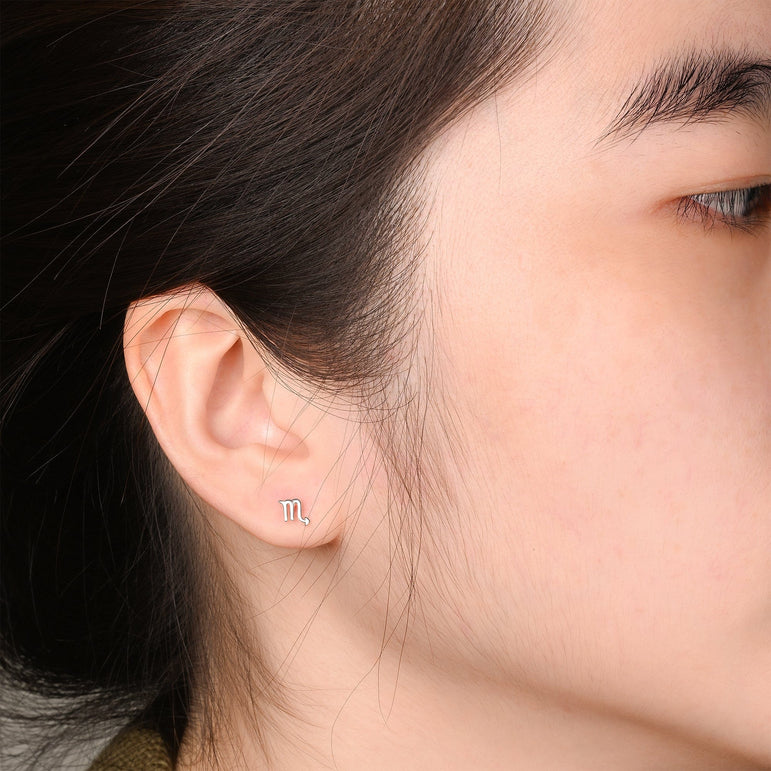 Scorpio Stud Earrings Sterling Silver - Zodiac Constellation Earrings Stud Earrings