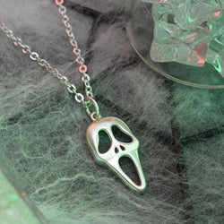 The Scream Skull Necklace Sterling Silver Pendant Necklace