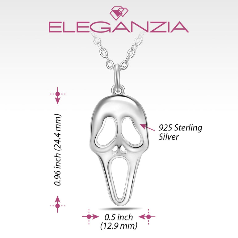 The Scream Skull Necklace Sterling Silver Pendant Necklace