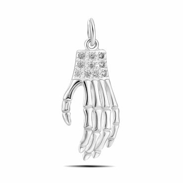 Sterling Silver Skeleton Hand Pendant Pendant