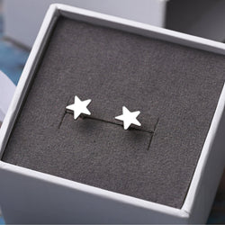 Minimal Star Stud Earrings Sterling Silver Stud Earrings