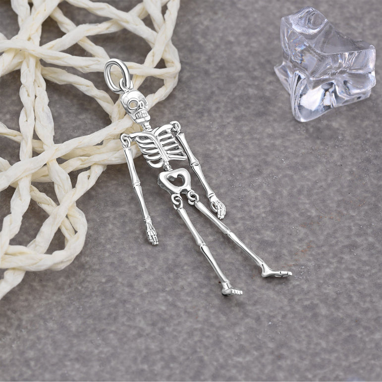 Moveable Skeleton Pendant Sterling Silver Pendant