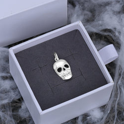 CZ Spooky Skull Pendant Sterling Silver Pendant