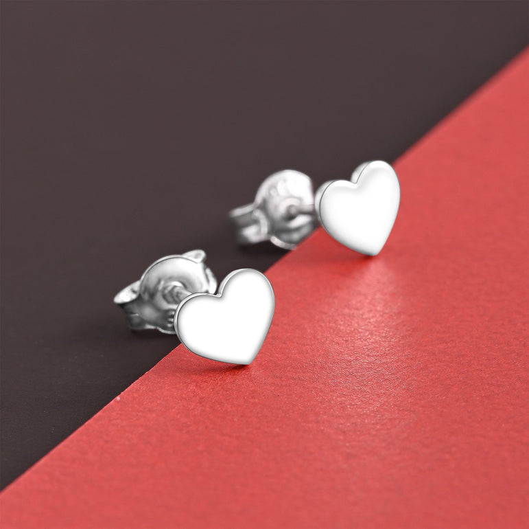 Tiny Heart Stud Earrings Sterling Silver Stud Earrings